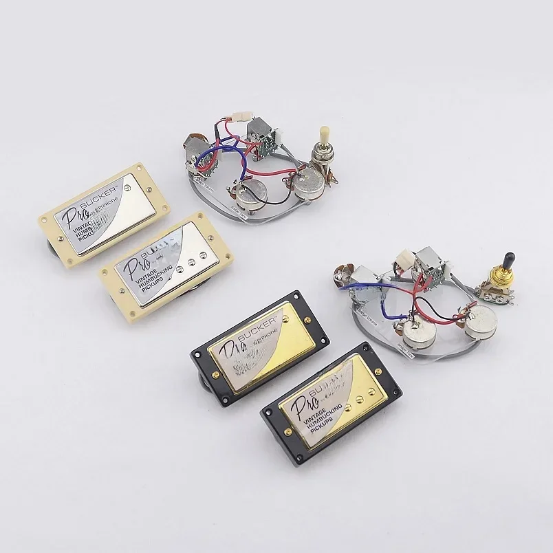 1 set originele echte Epi Standard PRO elektrische gitaar Alnico humbucker pick-up nikkel / gouden cover - afbeelding 2