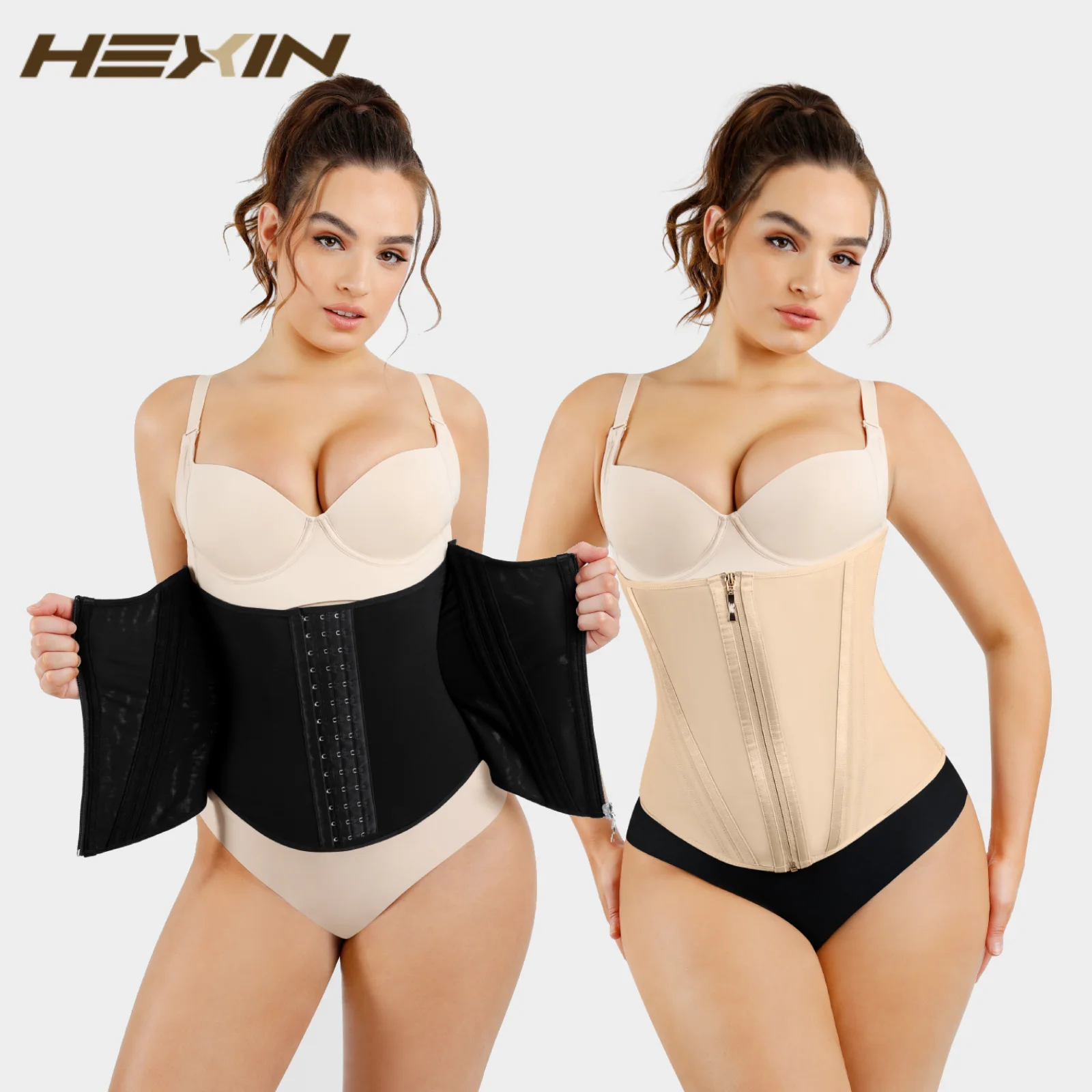 Women High Waist Trimming Hourglass Figure 15 Built-in Steel Bone Shaping Waist Trainer Slimming Body Shaper Shapewear Belts