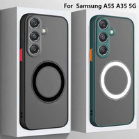 Magnetic Case for Samsung Galaxy A55 5G A35 A25 A15 A54 A53 A52 A34 A14 A32 A13 A51 Shockproof Armor Phone Case Soft Matte Cover