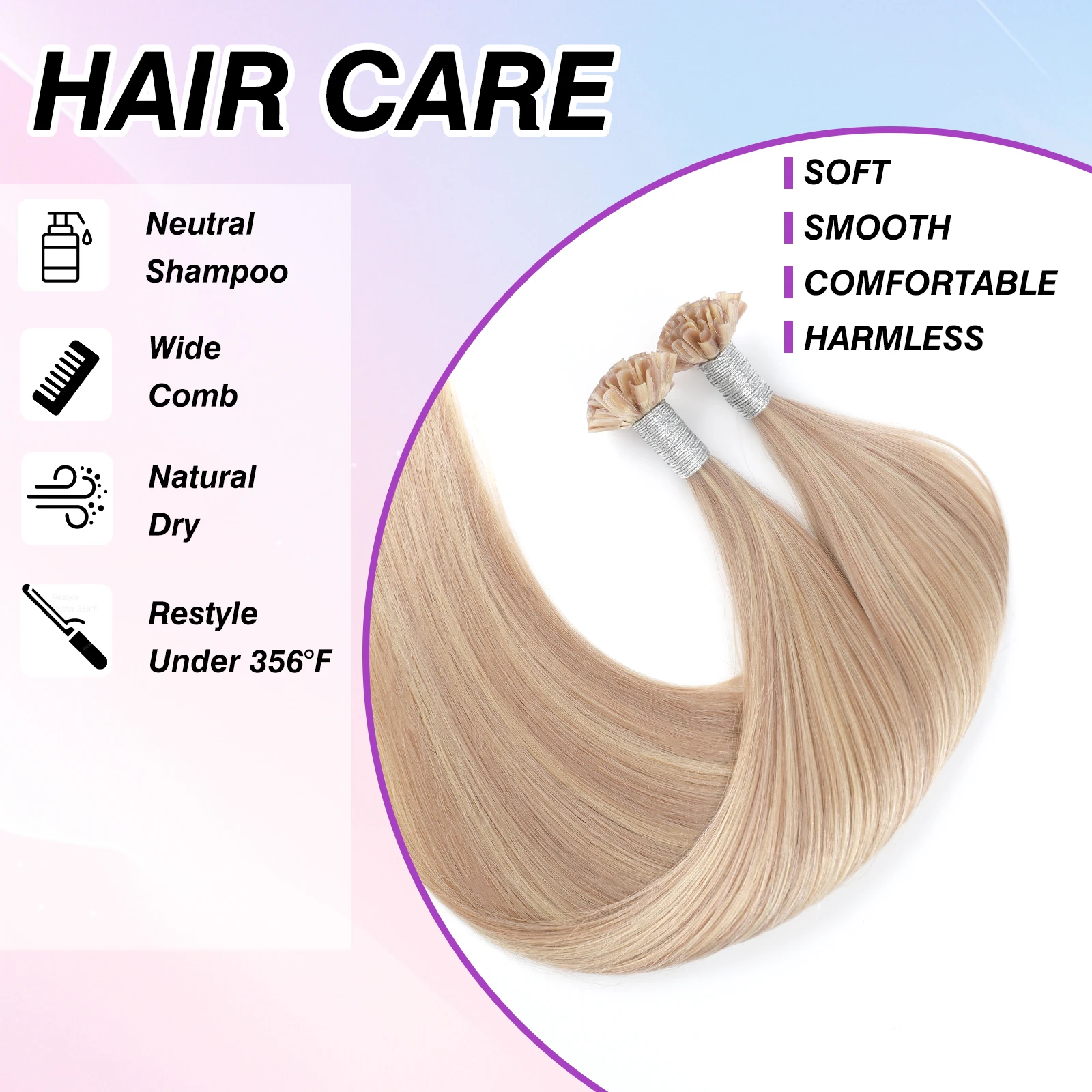 Sixstarhair u ponta extensões de cabelo 50g 50 fios 16 'loiro sujo com lixívia loira u ponta extensões de cabelo humano real para mulher