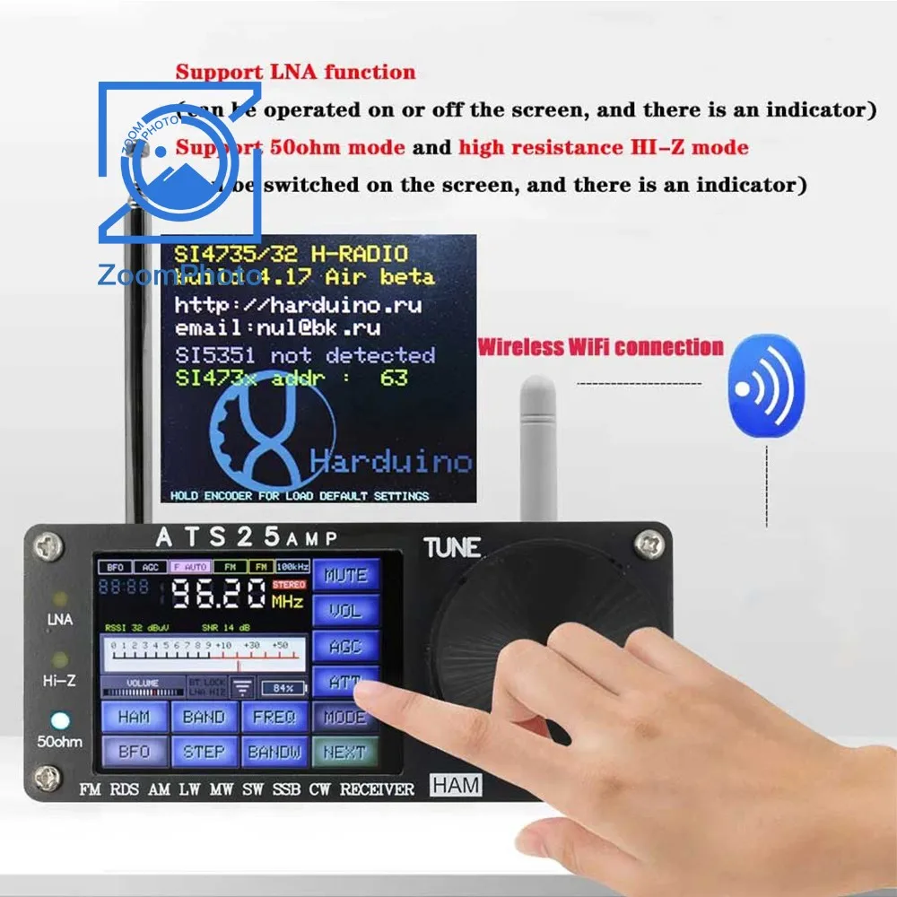 Baru 4.17 Firmware ATS25-AMP 132KHz-30000KHz RDS Full Band Radio Receiver spektrum pemindaian DSP Receiver dukungan untuk fungsi LNA