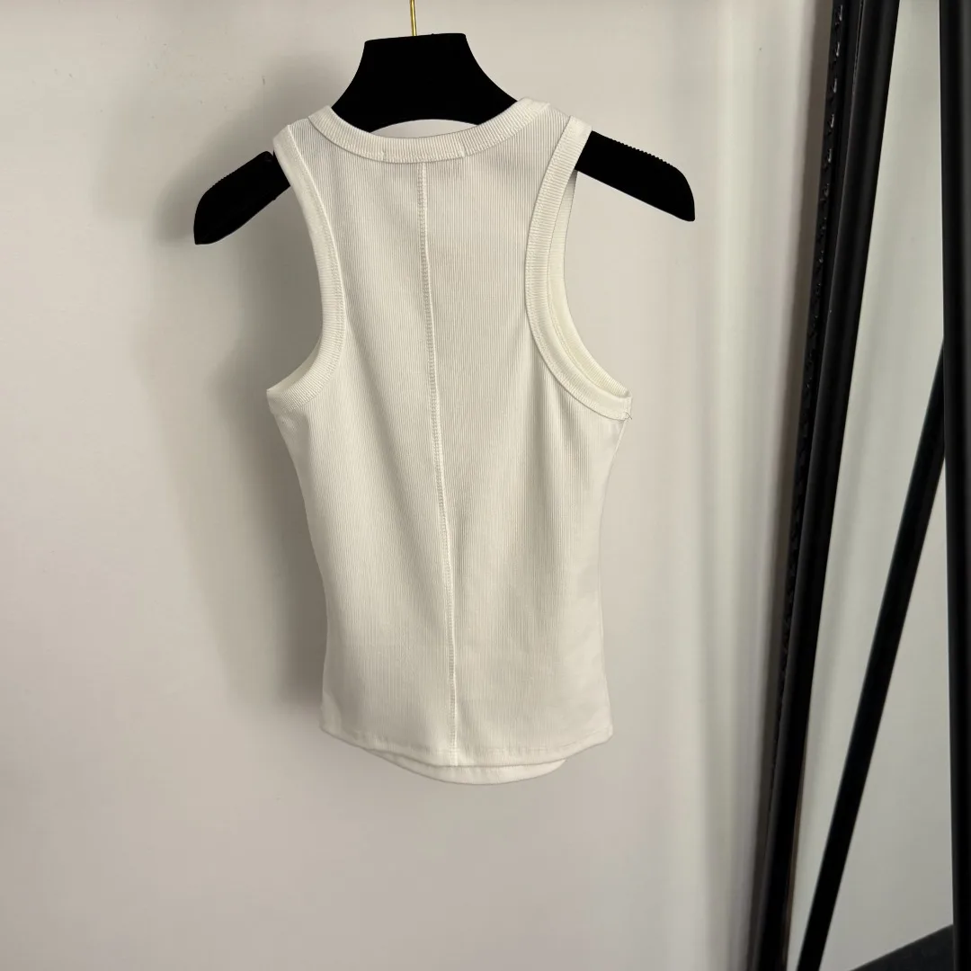

25 new round neck vest for women's trendy casual fashion sleeveless vest for women's top