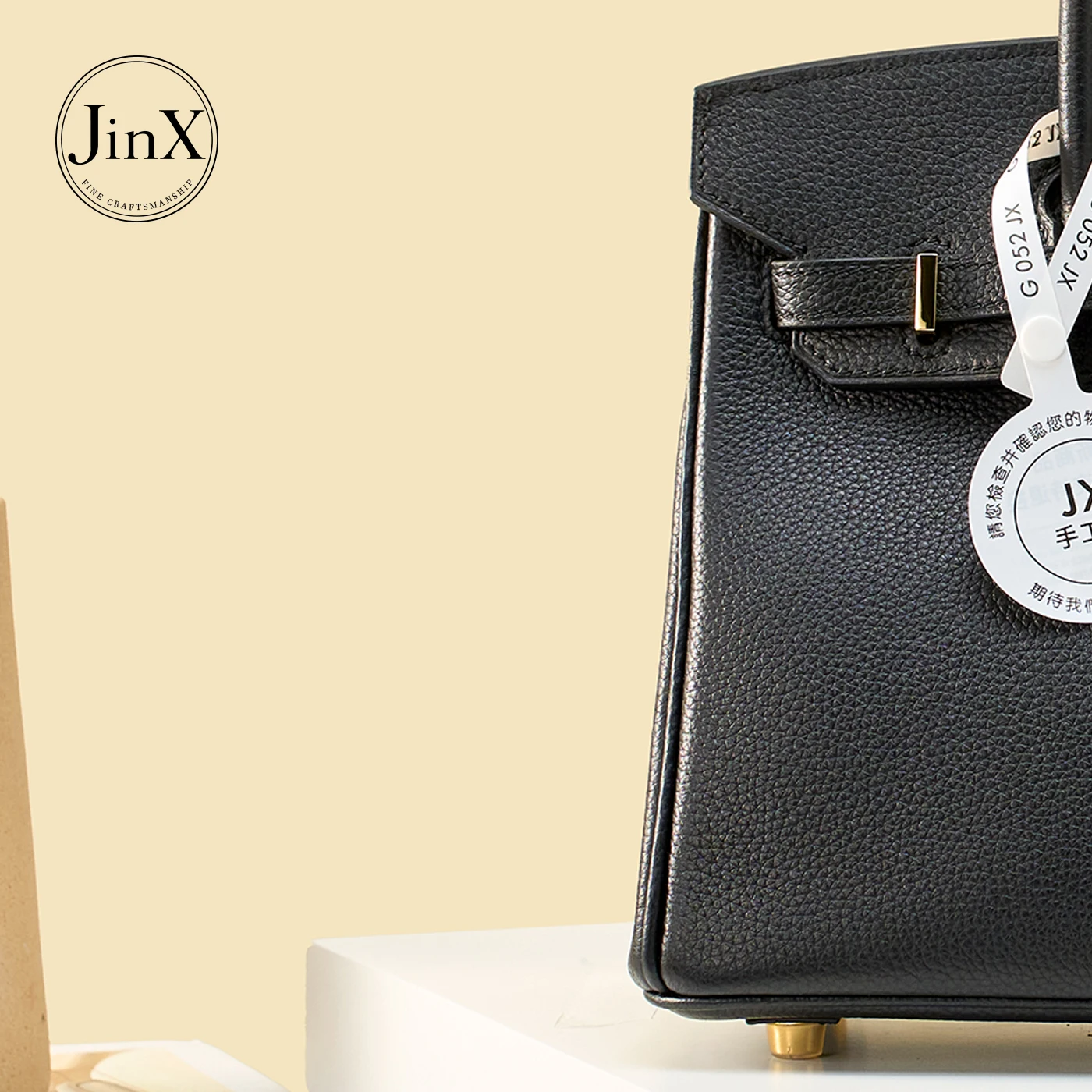 Genuine Leather Women Handbag Trapezoid Top Handle Bag Fashion Lock Shoulder Crossbody Purse Elegant Versatile Daily Tote Bag