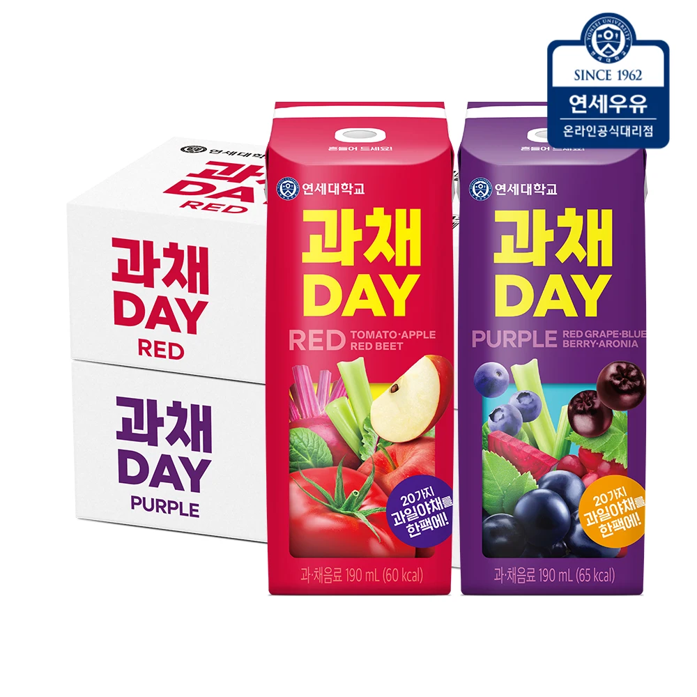 Yeonsemilk Fruit Day 190ml 48 pack (red + Purple)