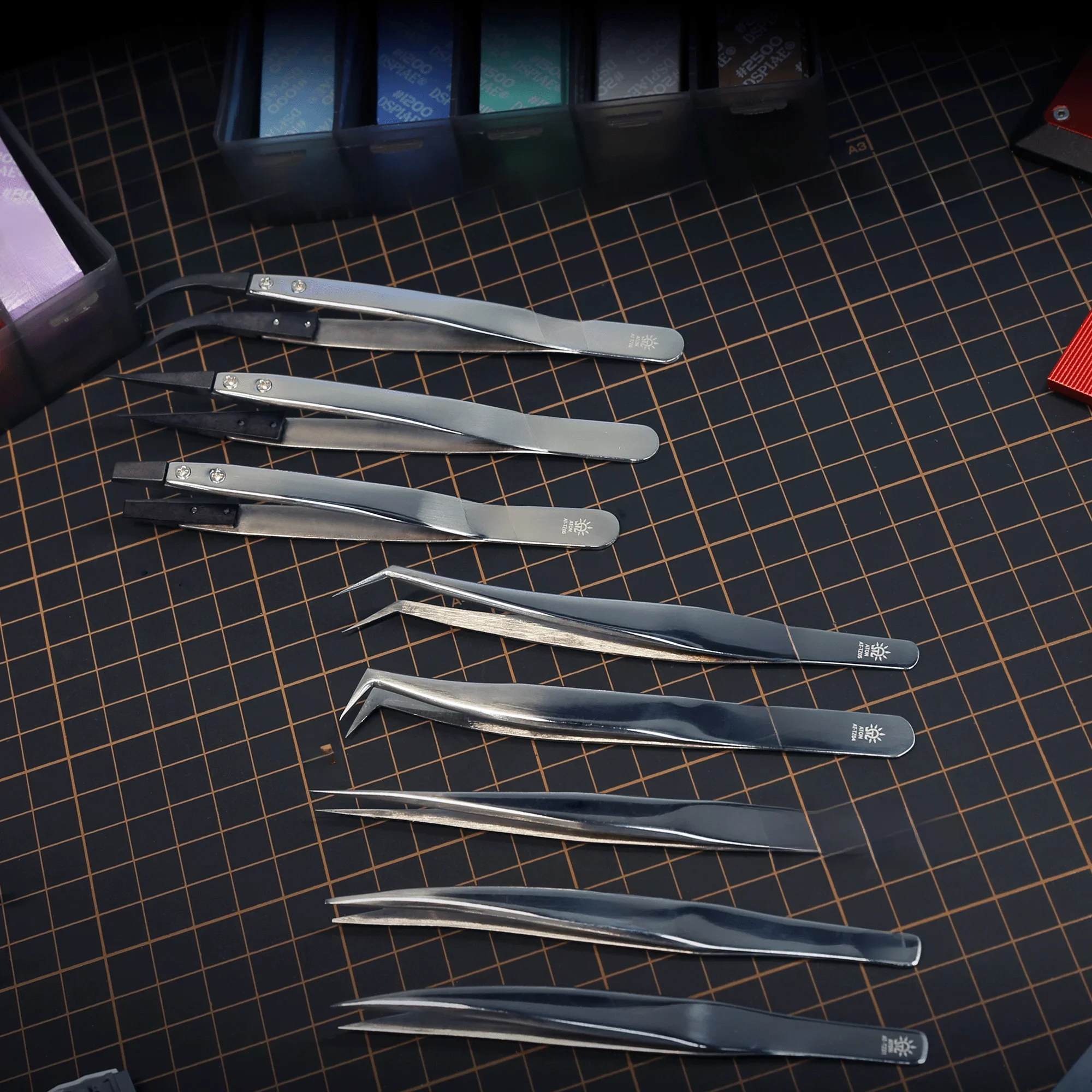 DSPIAE AT-TZ01 ~ 08 pince à épiler de précision en acier inoxydable modèle militaire outil de fabrication assemblage rénovation Gundam passe-temps bricolage