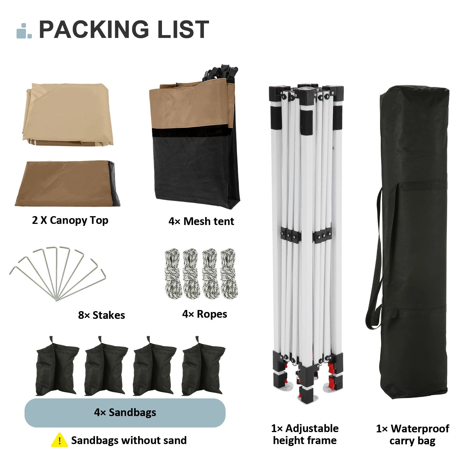 شرفة منبثقة مقاس 12 × 12 مع شبكة ناموسية، خيمة مظلة خارجية مع حقيبة محمولة، شرفة فناء للحديقة والحفلات والمخيم