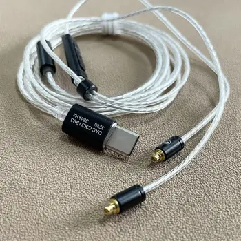 디코딩 USBC 헤드폰 업그레이드 케이블, 실버 도금 C 타입 to MMCX 핀, 3 키 와이어 제어 솔루션 케이블, CX31993