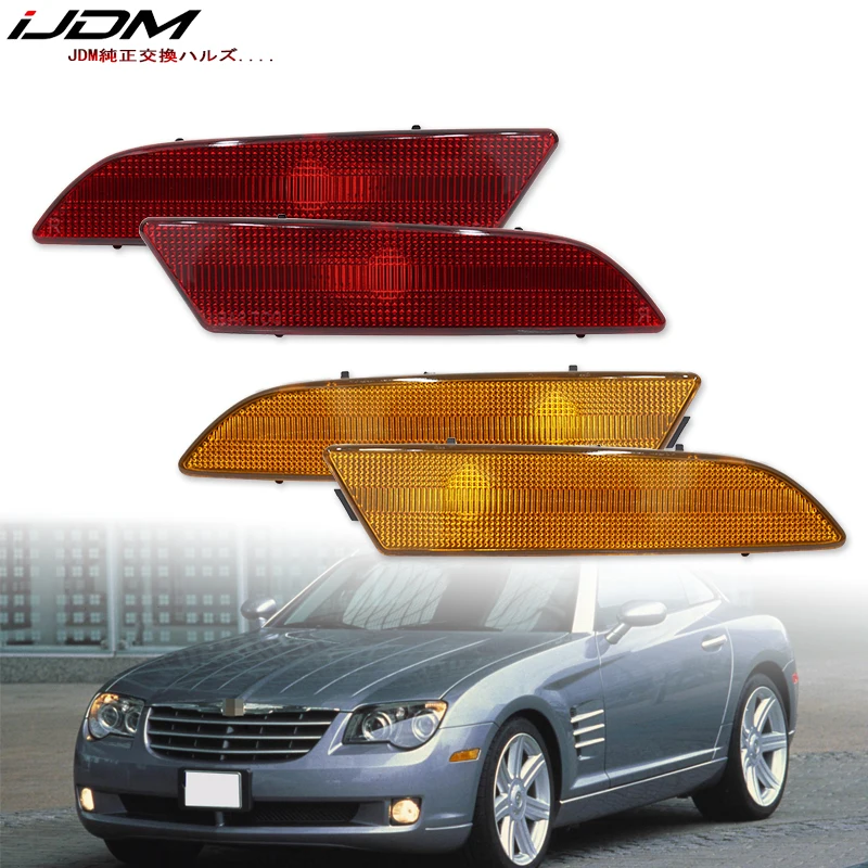 iJDM Front ＆ Rear Bumper Side Marker Lamps Housings For Chrysler Crossfire Coupe/Convertible Turn Signal Light,Parking Light