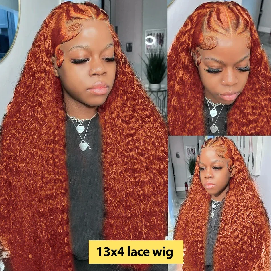 Deep wave  Ginger lace front wig human hair 13x4 Transparent Frontal 100% Human Hair Wigs Brazilian Wigs 13x6 For Women Choice