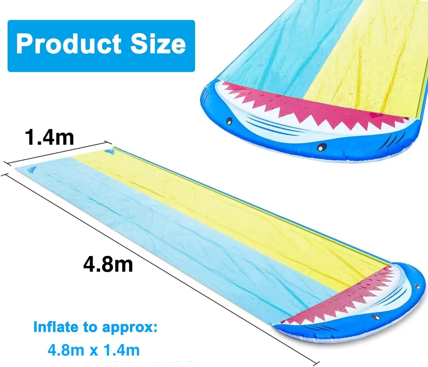 Double Lane Slip Water Slide for Kids with 2 Bodyboards, Summer Lawn Water Slide Toy for Backyard Outdoor Water Play