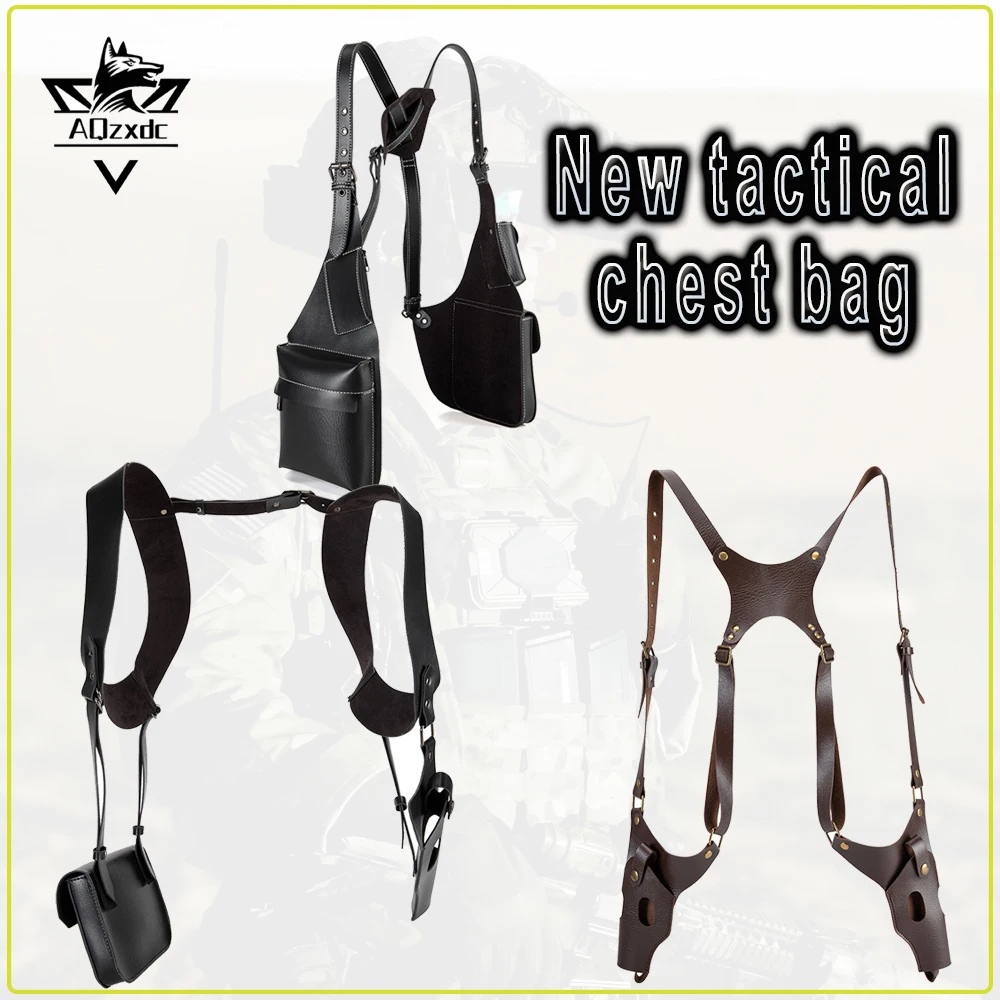 

New Tactical Chest Bag Airsoft Pistol Concealed Universal Underarm Holster Outdoor Cosplay Film Television Stage Leather Gun Bag