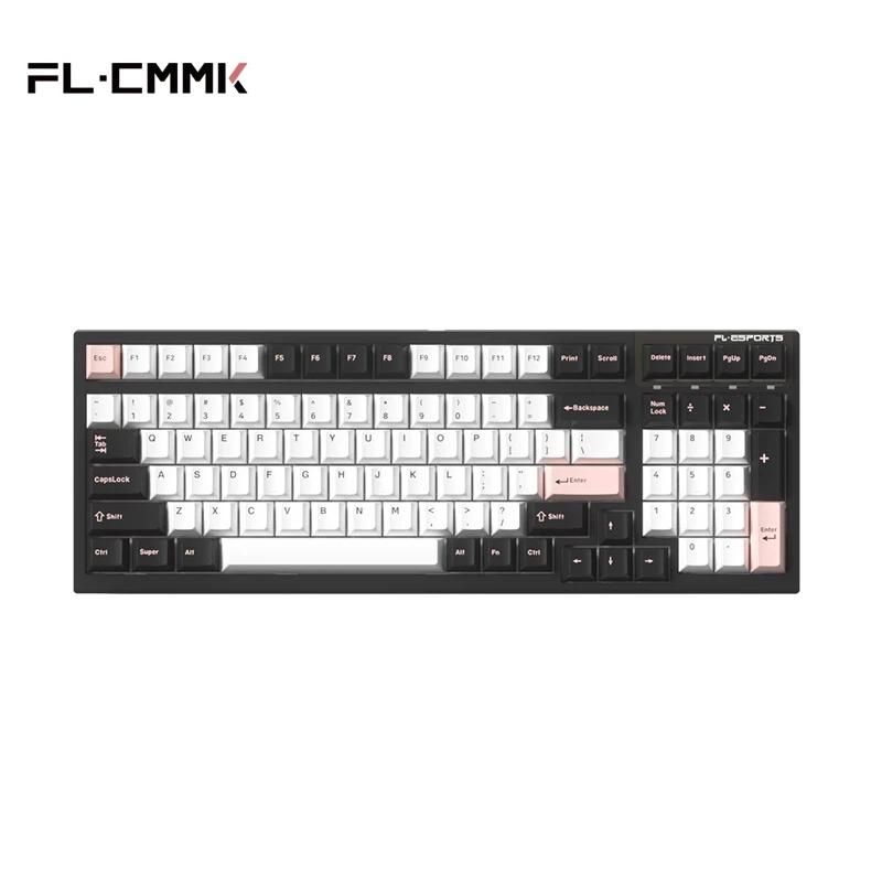 FL·ESPORTS FL100 RGB 100-Key Gaming Mechanical Keyboard 2.4G Wireless/Bluetooth/Wired Keyboard for Gamer PC Full Key Hot Swap