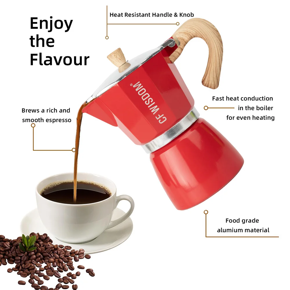 صانع سبرسو تصميم متين من الألومنيوم، هدية قهوة وعاء موكا، وعاء قهوة بيركولتر لعيد الشكر في الجمعة السوداء وعيد الميلاد #5