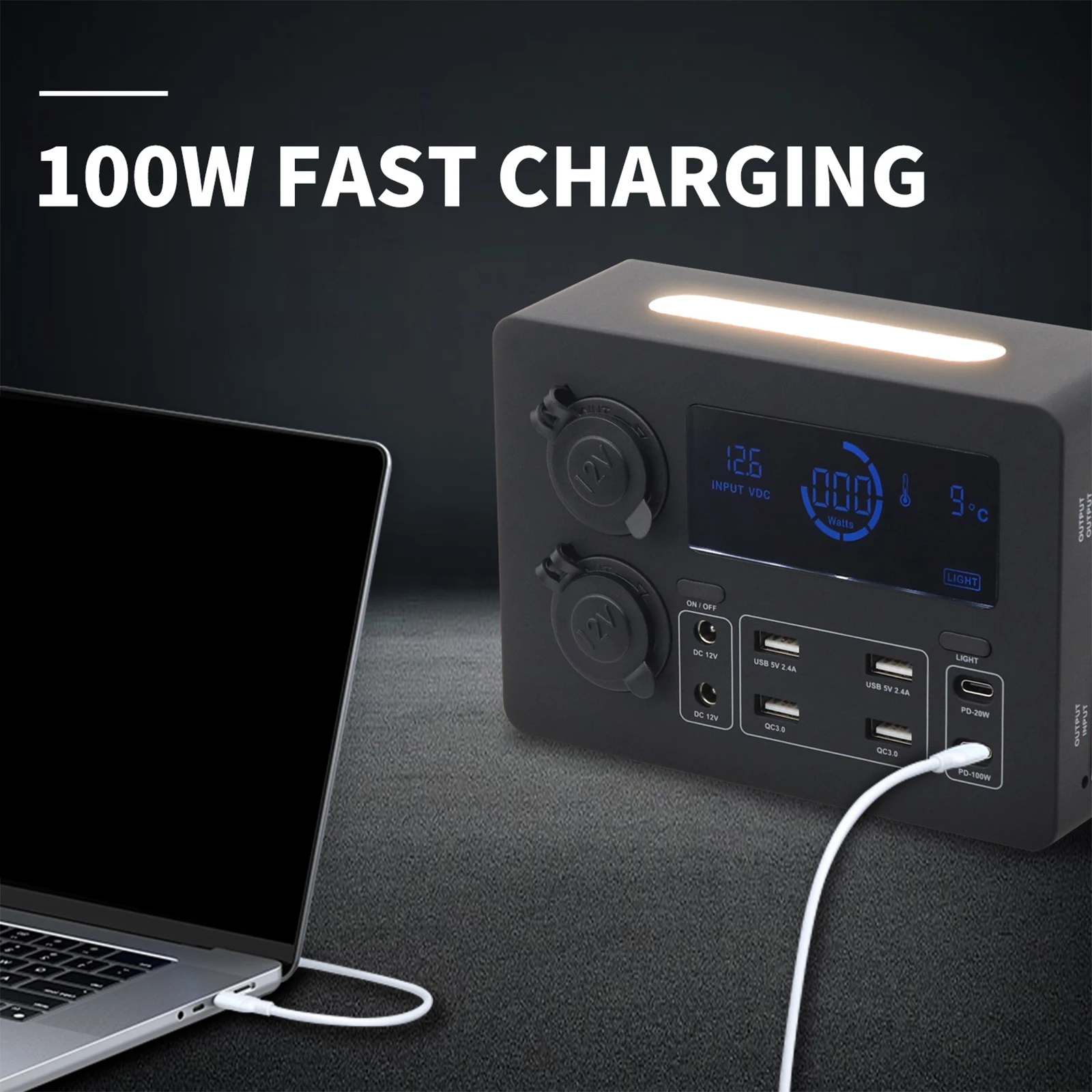 

12V Mini Power Supply Box QC3.0 Port with 4PcsAnderson 6Pcs USB 2Pcs 12V Sockets for Hunting RV Camping Emergency Marine