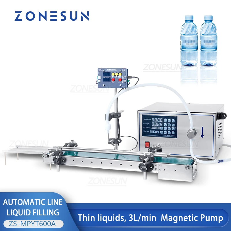 

ZONESUN ZS-MPYT600 Small Automatic Essential Perfume Sample Magnetic Pump Liquid Filling Machine With Conveyor