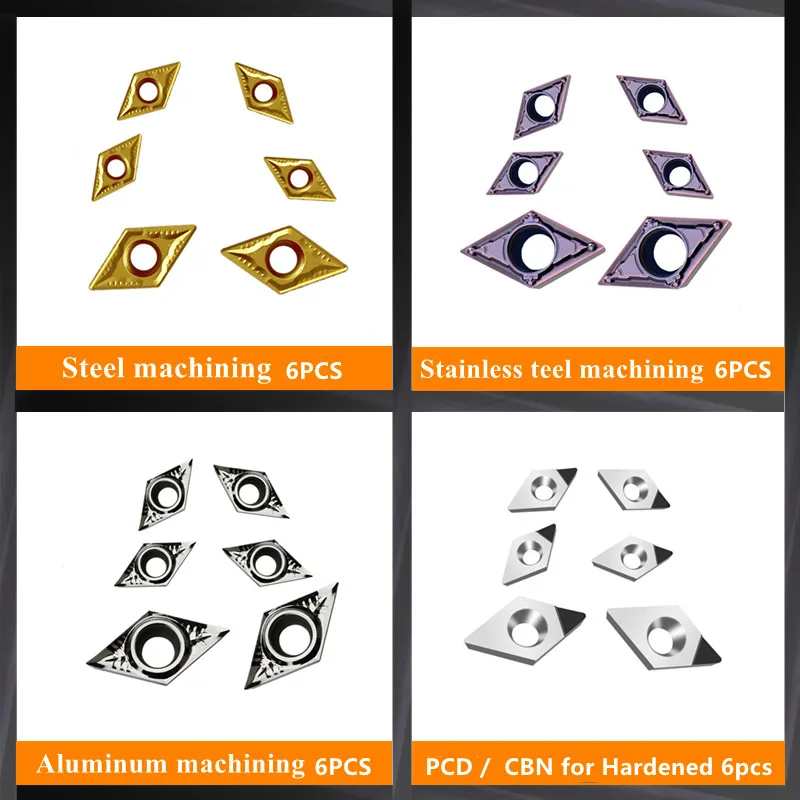 CORIT 6Sets H-SDUCR HSS Anti-vibration Boring Bar Set CNC Lathe Turning Tool H08 H10 H12 H14 H16 H20 with Inserts DCMT