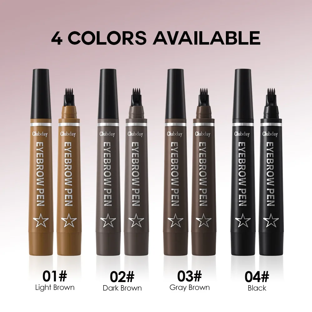 4-프롱 리퀴드 브로우 펜 – 자연스러운 헤어 라인, 방수 및 번짐 방지, 오래 지속되는 일상 메이크업용 정의력 있는 라인