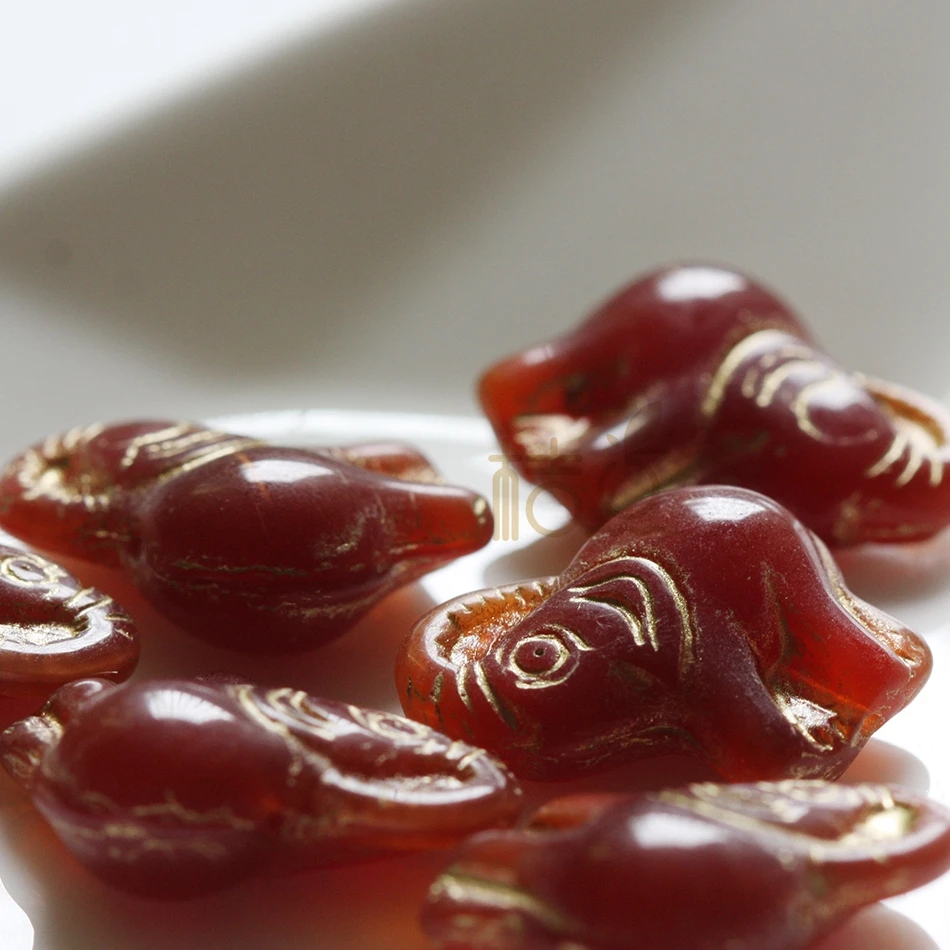 DIY Supply-Czech Glass Spacer Beads - Varies Shapes - Elephant - Fruits - Flower (CZH12）