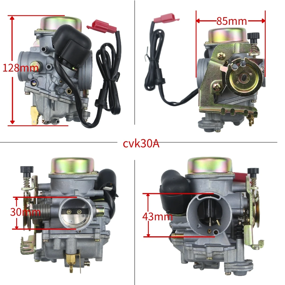 دراجة نارية المكربن CVK30A 30 مللي متر ل YP250 260 AN250 Burgman Linhai Aeolus VOG 260 300 TANK 260 XINGYUE 260 260cc 300cc ATV UTV