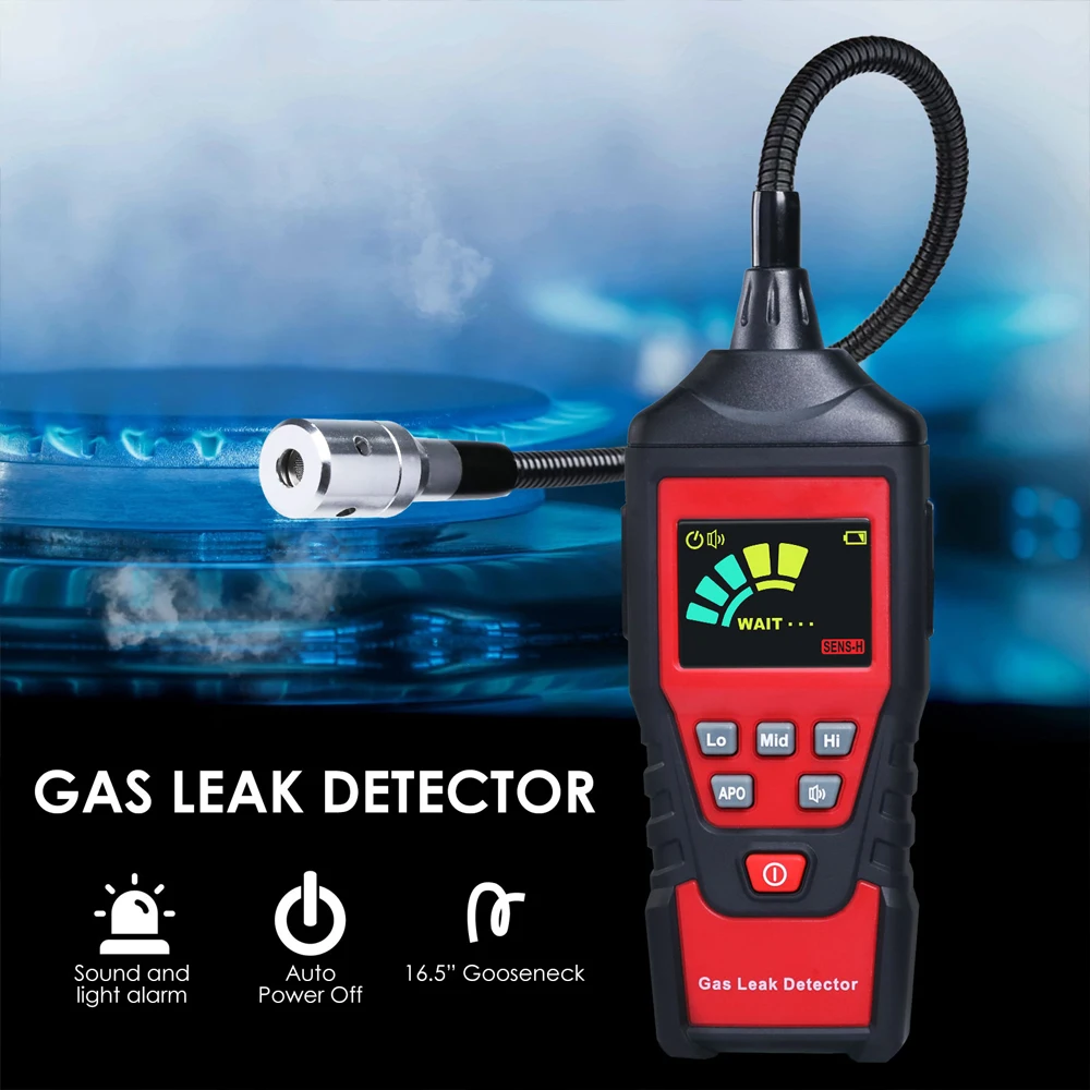 Gas Leak Detector Combustible Gas Test Analyzer Portable Natural Gas Sniffer for Flammable Natural Gas Acetone Propane Benzene