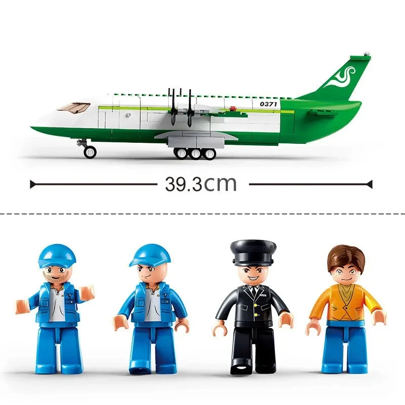 Sluban Creative City Airbus Cargo Aircraft Plane Building Blocks Air Ambulance Airplane Model Bricks Educational Toys Kids Gifts