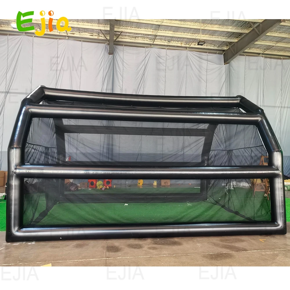 20x16フィート 商用PVC製インフレータブルバッティングケージ 野球スポーツゲーム ネット付き ソフトボールピッチングケージ、フットボール/テニス練習用