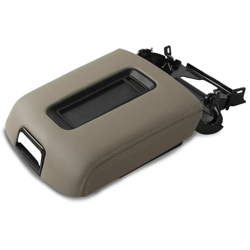 

Brown Center Console Armrest Lid Fit for 2015-2019 Chevrolet Gmc Tahoe Yukon Faux Leather Grab Handle Car Interior Accessories