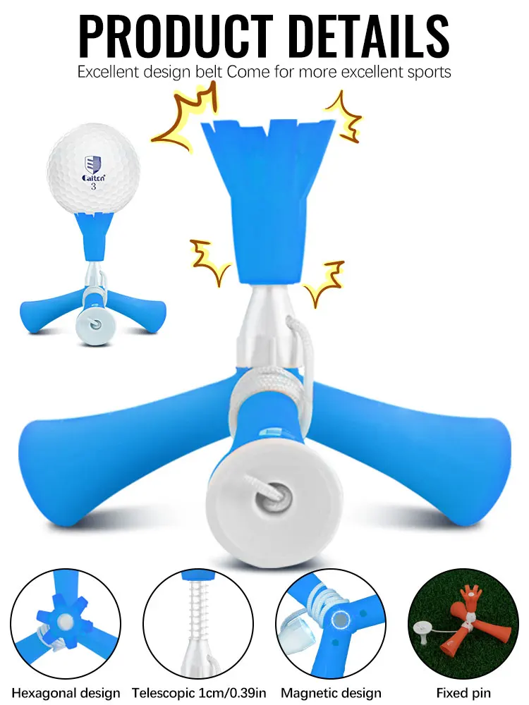 Description Picture 4 of itemCaiton 4PCS Triangle Golf Tees 1.99in & 2.38in, Adjustable Mother-Child Design, Ball Marker Holder, 2 Styles, Long Drive Use