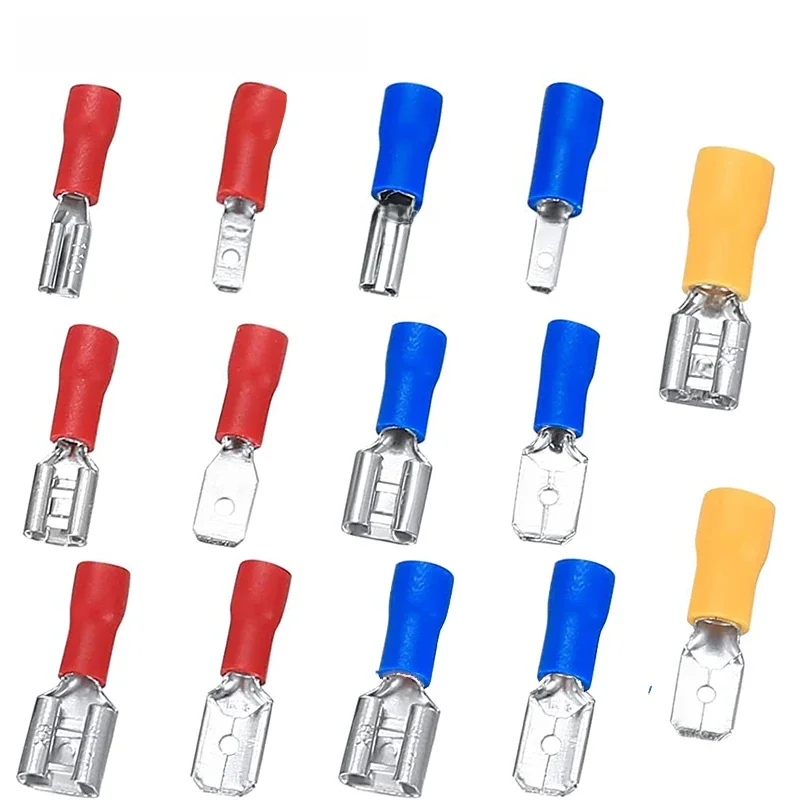 Connecteur de fil de pelle isolé 2.8/4.8/6.3, 50 pièces, Terminal à sertir électrique mâle et femelle rouge bleu jaune
