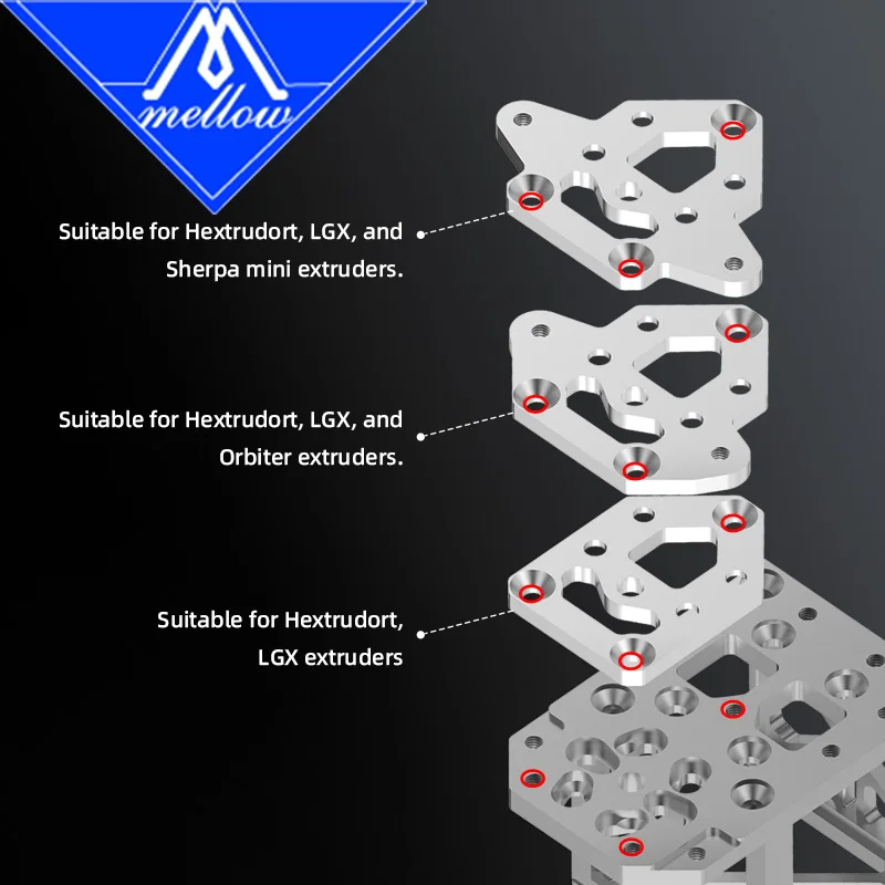 Uchwyt głowicy drukującej Mellow CNC ST/IDEX Vcore4 Vcor4.1 do Goliath Rapido Dragon Hotend VZ Extruder Orbiter LGX Sherpa Drukarki 3D — zdjęcie produktu 2