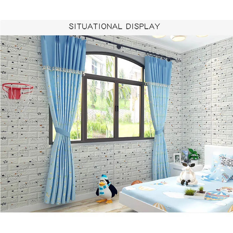 1Pcs 77*70cm 3D Wall Sticker Imitation Brick Bedroom Home Decoration Waterproof Self-Adhesive Wallpaper Living Room decoration