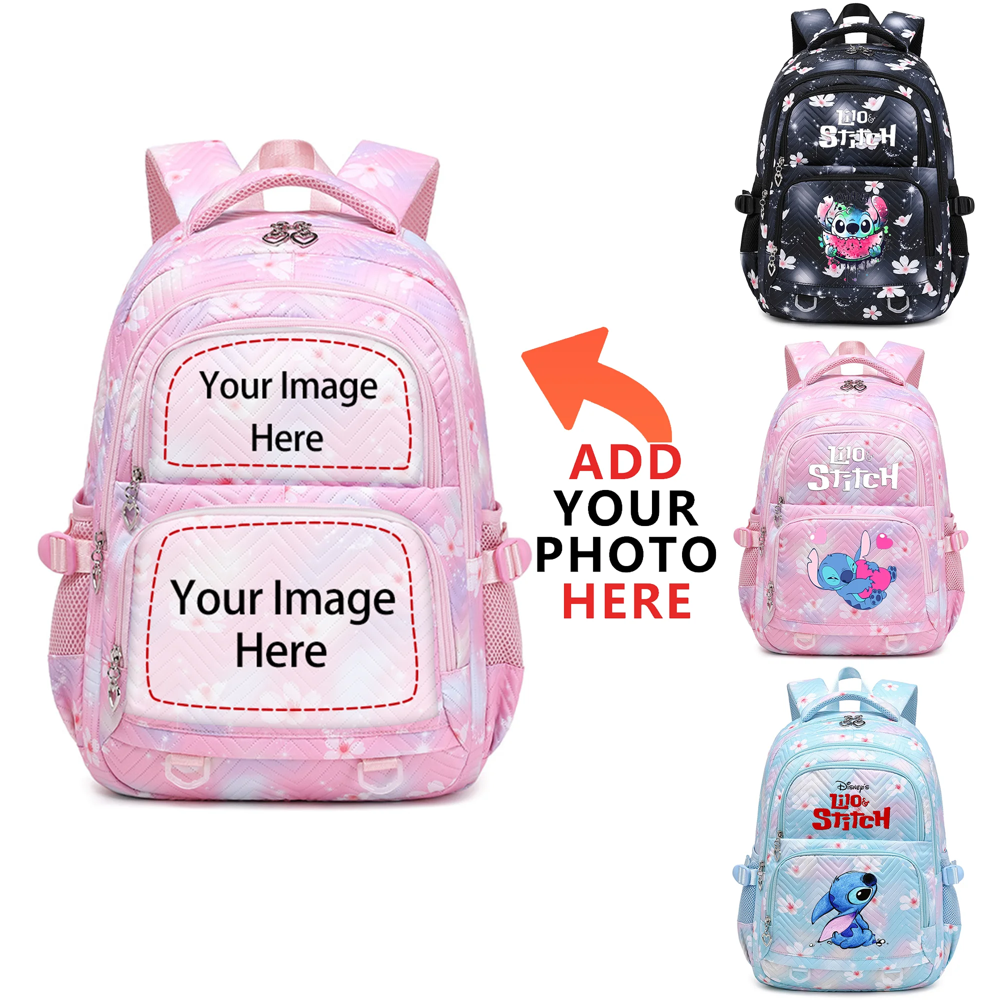 Customize Your Image / Name / Logo Luggage Backpack Female Travel Bag Backpacks Schoolbag for Teenage Girls Bookbag Mochila