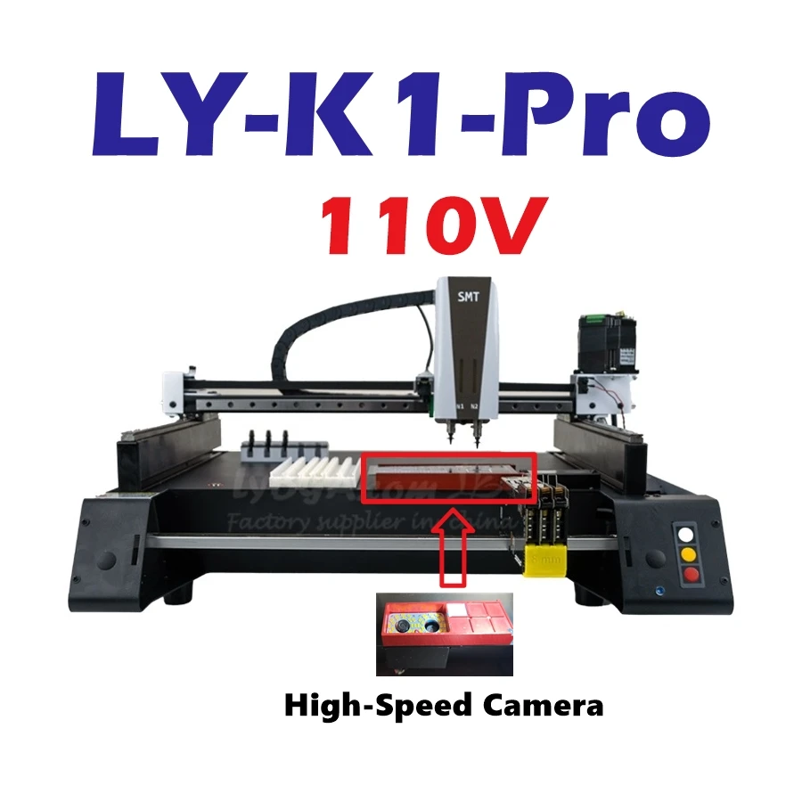 Compact K1 PRO Desktop SMT Chip Mounter, Triple Vision Dual Head High Precision Pick and Place Equipment Complete Nozzle Parts Kit for Lab PCB Prototyping & Low Volume SMD Production 110V US Plug