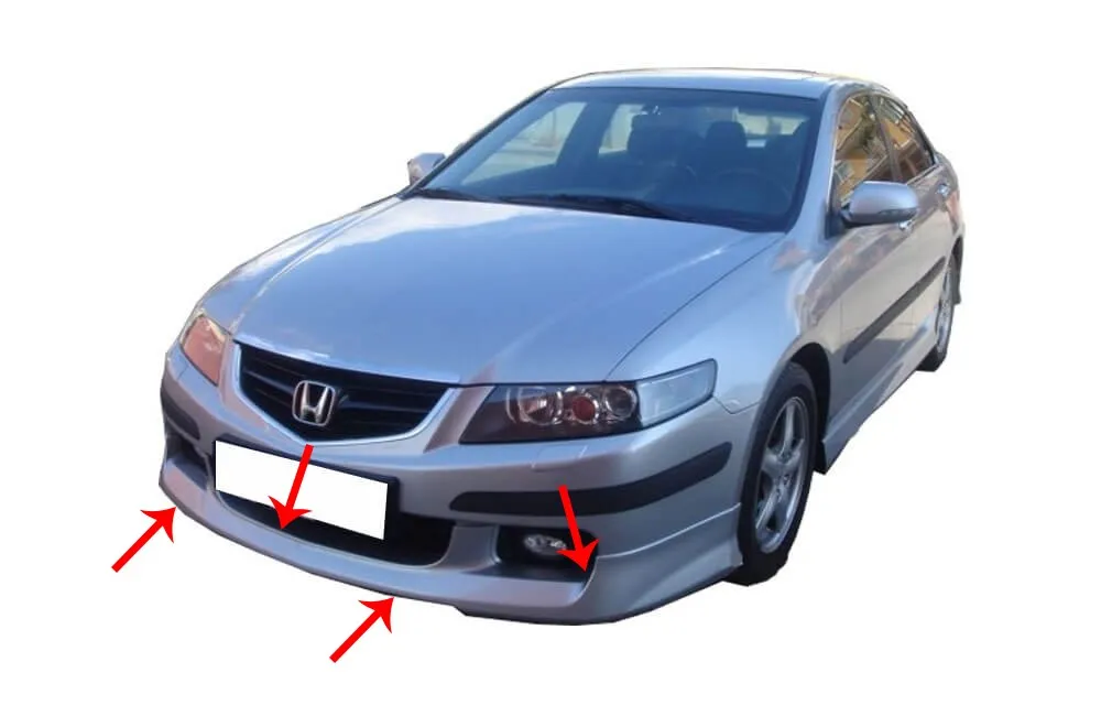 For Honda Accord 2003-2006 Front Bumper Attachment Lip- Car Auto Tuning Modify Side Skirts Rocker Battery Radio Chrome Spoiler