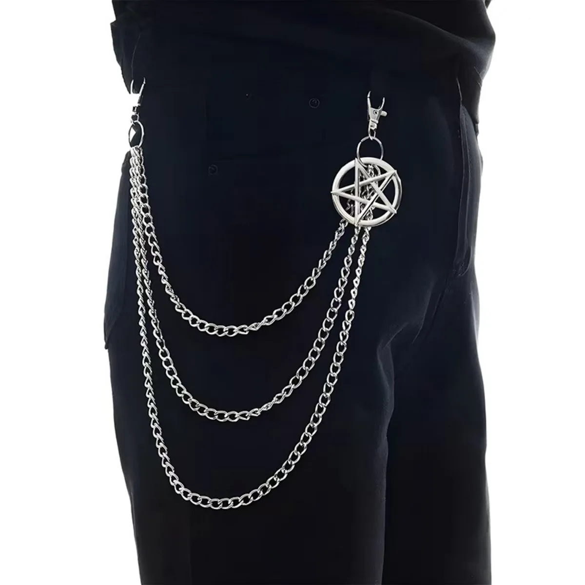 Layered Pants Chain For Men Women Spikes Pocket Trousers Chain Punk Rock Goth Accessories