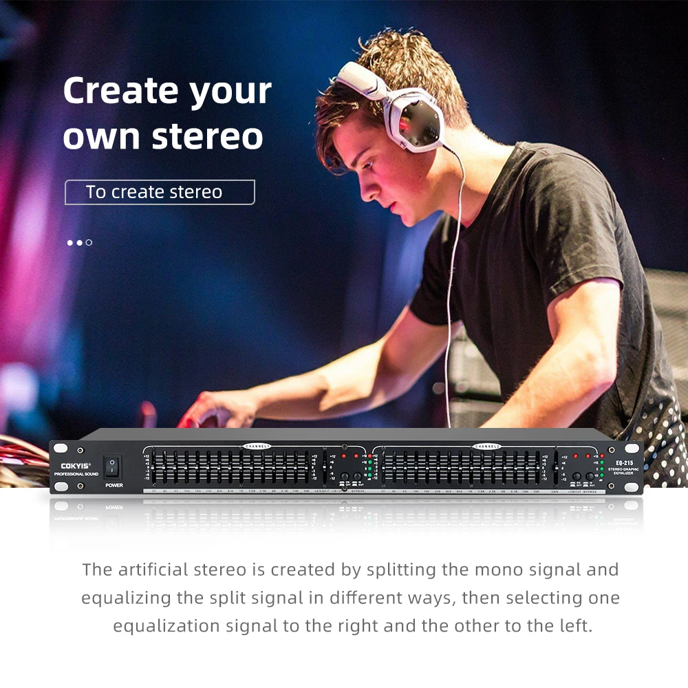 Imagem -02 - Cokyis-equalizador Gráfico Equalizador de Potência Processador de Som Digital Eq215 Novo Equilibrado Ativo Dual 15 Band