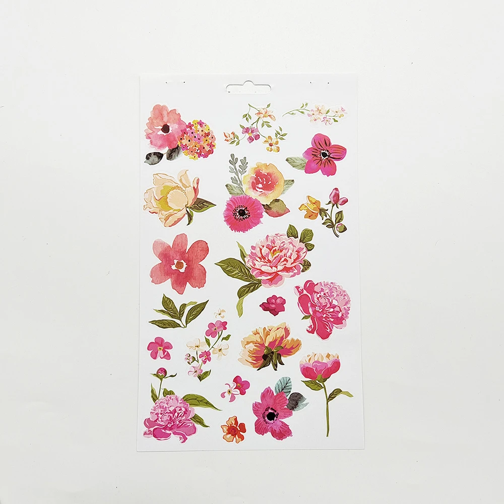 Creative Path Vintage Journal Deko-Aufkleberbücher 6 Blätter Wiederverwendbare Rosa Gelbe Blumen-Scrapbooking-Aufkleberbücher für Bastelarbeiten – Detail 7