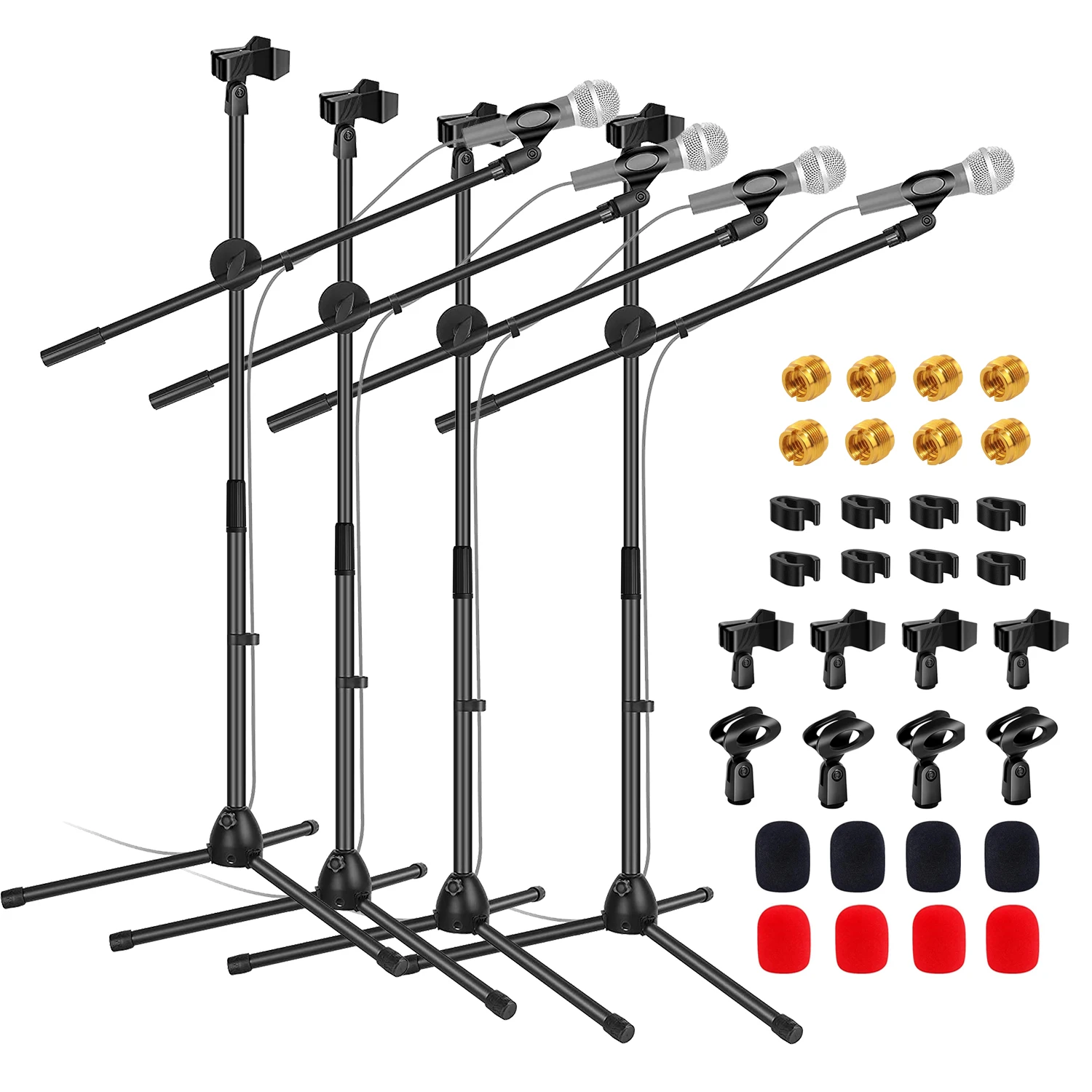 5 Core Tripod Mic Stand Adjustable Heavy Duty Floor Holder Microphone Boom Arm MS DBL 4PCS