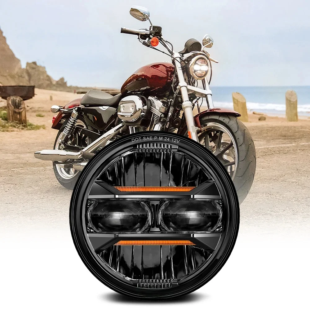 Universele 5.75 Inch Led 12 V Koplamp Motorfiets DRL 1 5 3/4 Koplamp Voor Harley Sportster Roadster Glide Dyna voor Yamaha Honda - afbeelding 2
