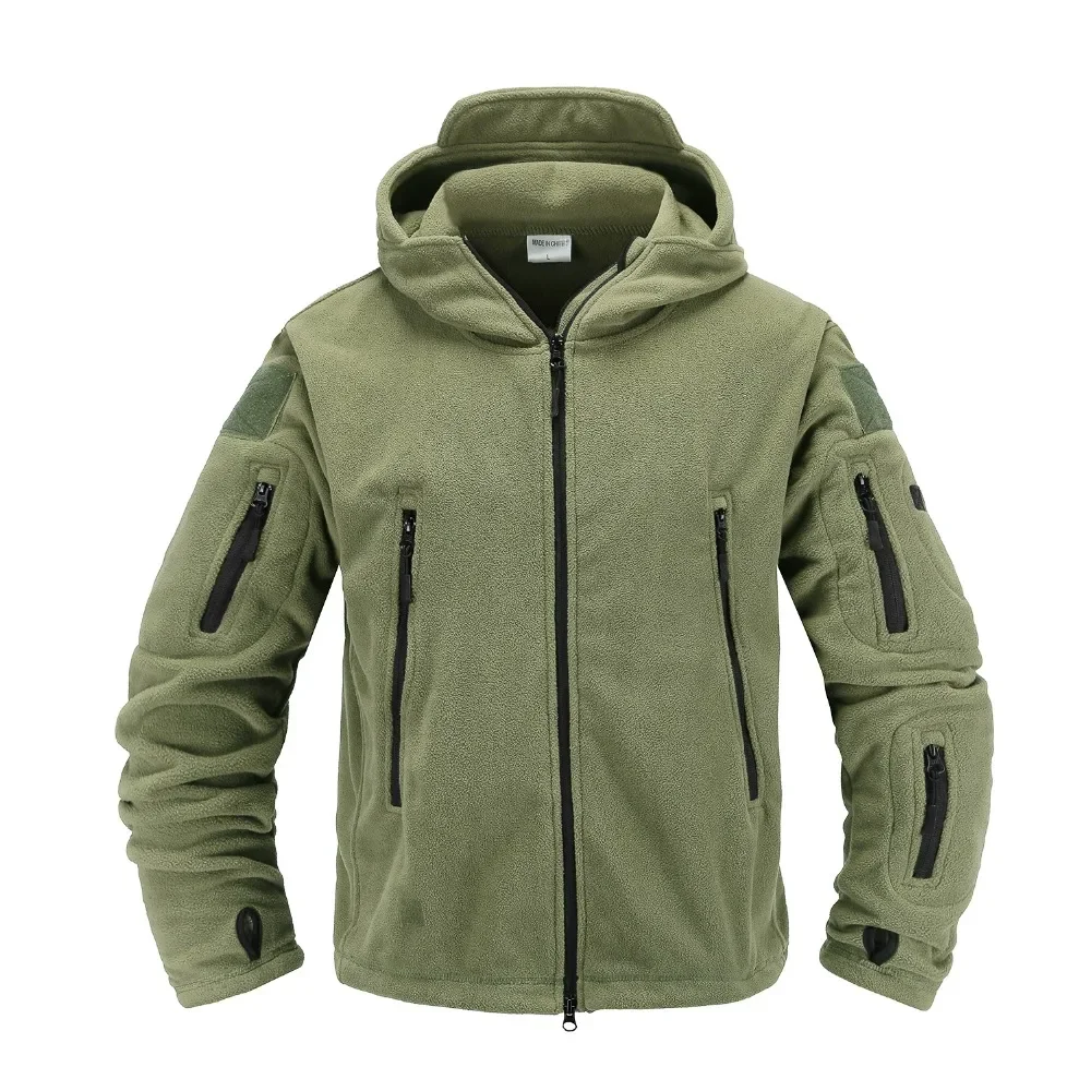 Taktyczna kurtka polarowa Mundur wojskowy Soft Shell Casual Kurtka z kapturem Męska termiczna odzież wojskowa — zdjęcie 2