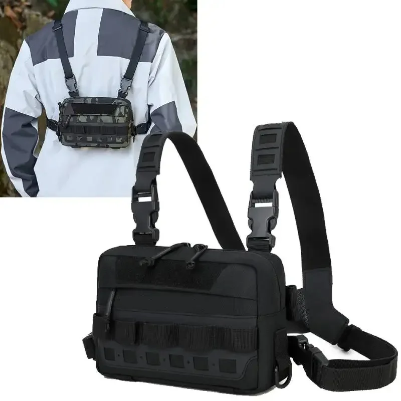 AliExpress scione Men Tactical Chest Bag Fishing Lure Molle Backpack Vest Rig Pouch Outdoor Climbing Camping Hiking Cycling Bag Sports  Fanny Pack