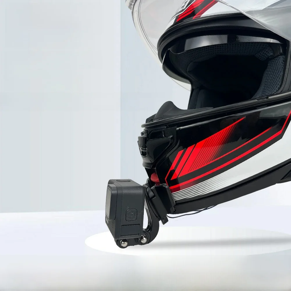 Dla SHOEI Neotec 3 kask na podbródek uchwyt aluminiowy uchwyt na GoPro bohater 12 11 10 9 8 7 Insta360 X3 X2 ACE Pro kamera DJI — zdjęcie 2