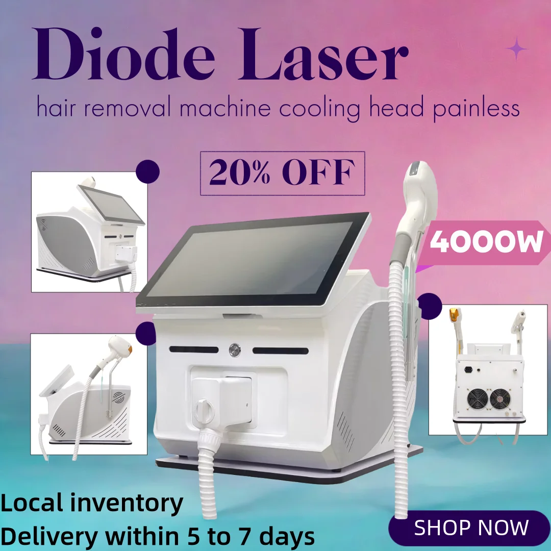 2026 Professional 4-Wave 755 808 940 1064NM Diode Laser Hair Removal Epilator 4000W Portable Soprano Titanium Skin Care for Body