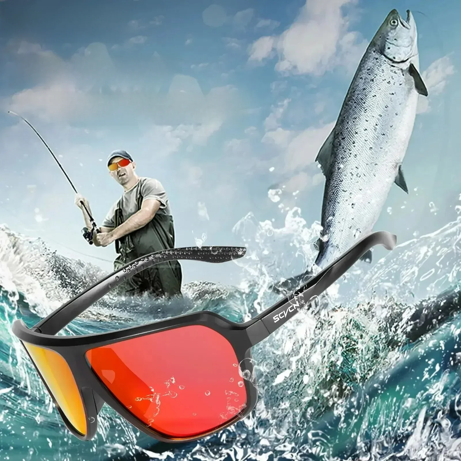 AliExpress SCVCN Scvcn Fishing Sunglasses Square Polarized UV400 Fishing Glasses For Men Women Driving Golf Running Cycling Glasses Eyewear
