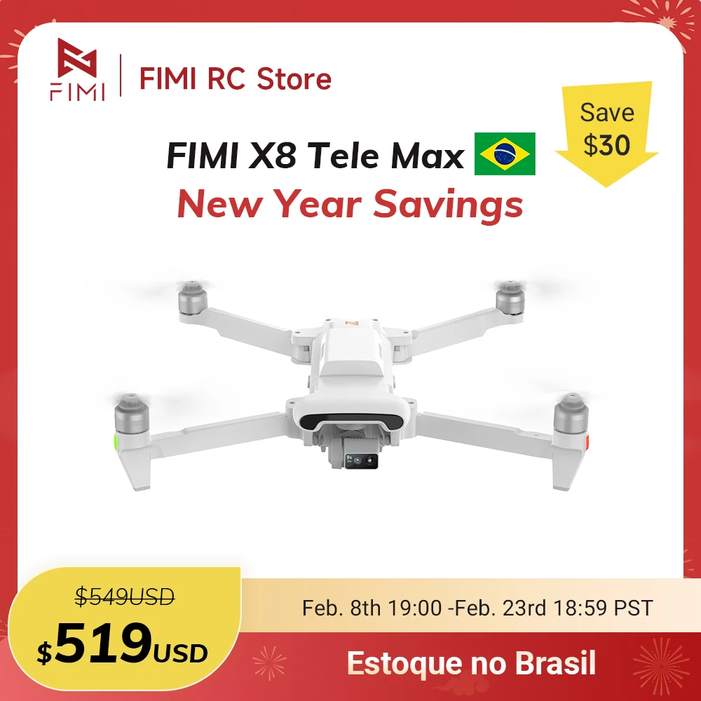 Fimi x8 tele max câmera novo drone 4k 60fps 5.0 roklink 20km faixa 3 eixos cardan gps ai super noite vídeo câmeras duplas