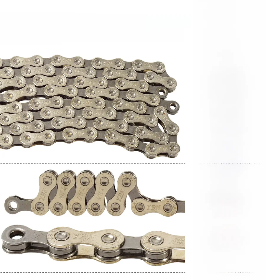 AliExpress YBN Bike Chain 8/9/10/11/12 Speed MTB Road Bike Chain Compatible with SRAM SHIMANO Unpacked Bicycle Chain 116 Links Silver S11S
