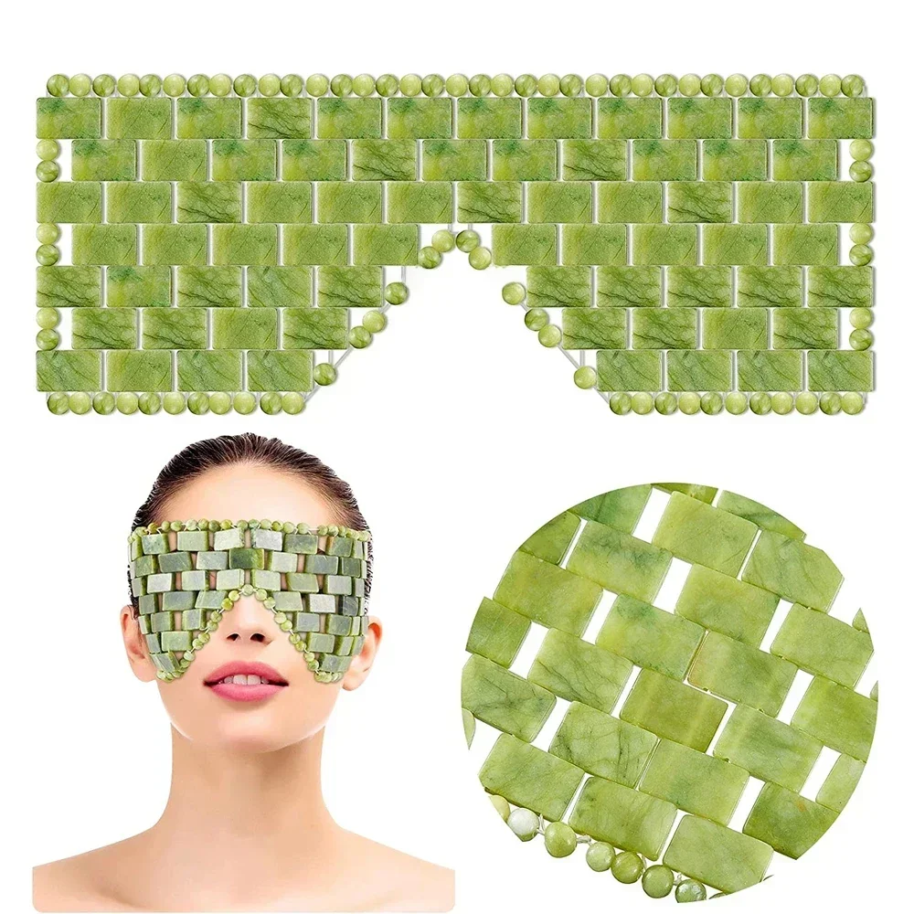 Masque pour les yeux en Jade rafraîchissant masseur masque pour les yeux en Jade naturel yeux pour les yeux relaxation sommeil masseur masque outils masque soin pierre visage sommeil