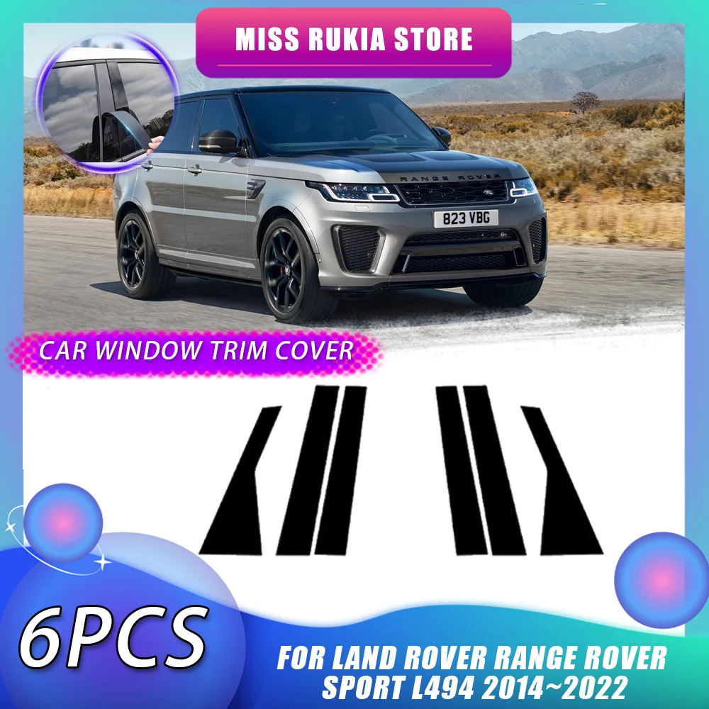 

Накладка на окно автомобиля для Land Rover Range Rover Sport L494 2014 ~ 2022, 2015 2016 2017 2018 2019 2020 2021 углеродное волокно, хромированные дверные стойки, стикеры, аксессуары