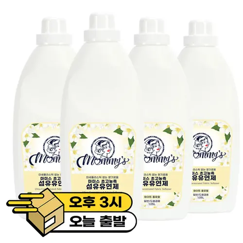마미스 초고농축 섬유유연제 1.05L x 4개 화이트플로럴향 