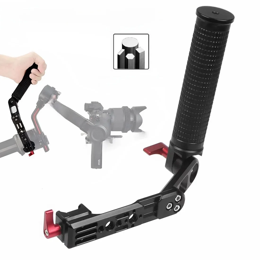Regulowany uchwyt do stabilizatora DJI Ronin RS5, RS4, RS4 Mini, RS4 Pro, RS3 Mini, RS 3, RS 3 Pro, RS 2. — zdjęcie produktu 7